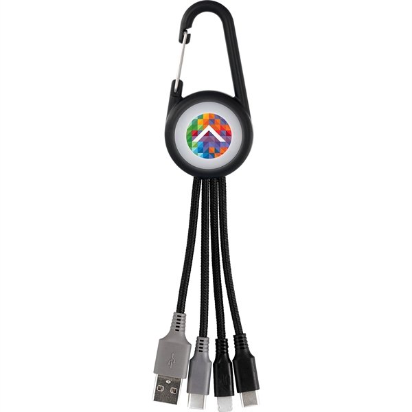 Light Up 3-in-1 Carabiner Duo Charging Cable... from ASI 30208 A P Specialties / AP Specialties