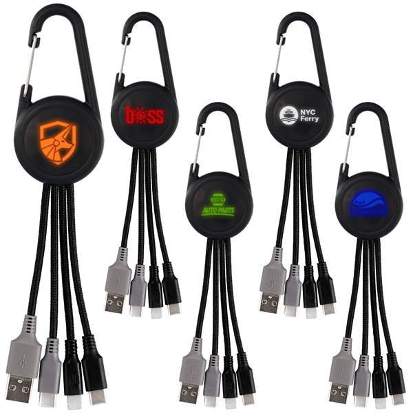 Color Light Up Dual Input 3-in-1 Carabiner Charging Cable... from ASI 30208 A P Specialties / AP Specialties