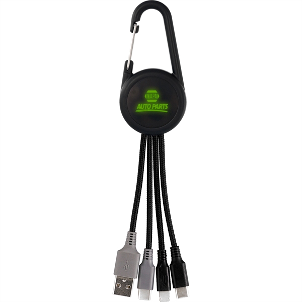 Color Light Up Dual Input 3-in-1 Carabiner Charging Cable... from ASI 30208 A P Specialties / AP Specialties