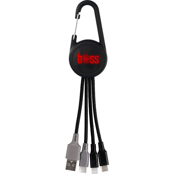 Color Light Up Dual Input 3-in-1 Carabiner Charging Cable... from ASI 30208 A P Specialties / AP Specialties