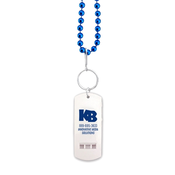 Whistle attached to Mardi Gras beads... from ASI 56100 Gemini Ind Inc / Anchor Line®