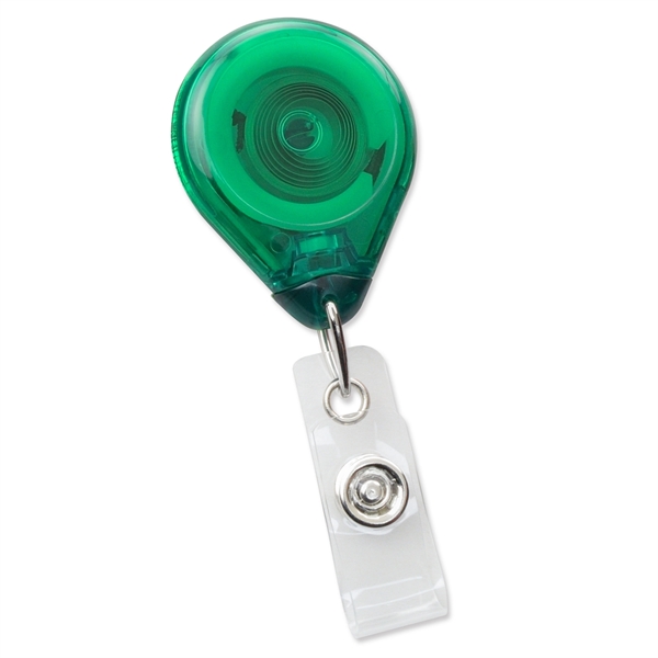 This translucent custom badge reel features an extra large imprint area... from ASI 79898 Promovision / PROMOVISION