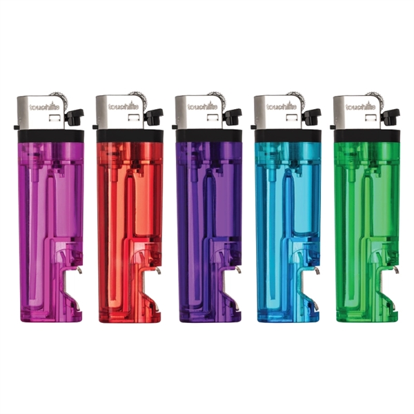 Lighter with a standard flame, gloss plastic finish and a built-in... from ASI 57655 STOPNGO Line