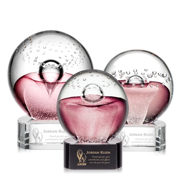 Hand blown work of art round award with a complimenting optical... from ASI 84592 St Regis Group / St Regis