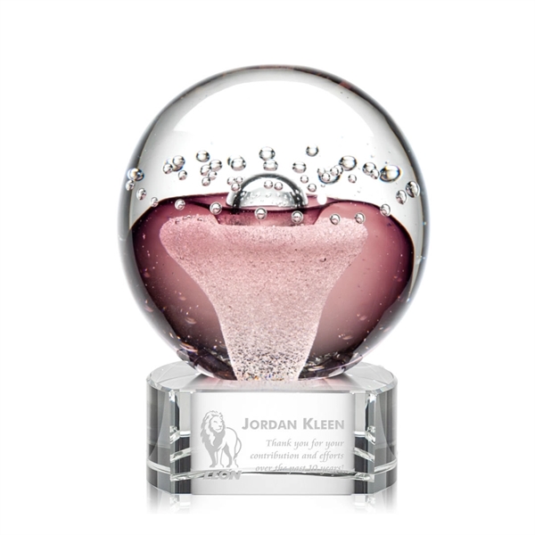 Hand blown work of art round award with a complimenting optical... from ASI 84592 St Regis Group / St Regis