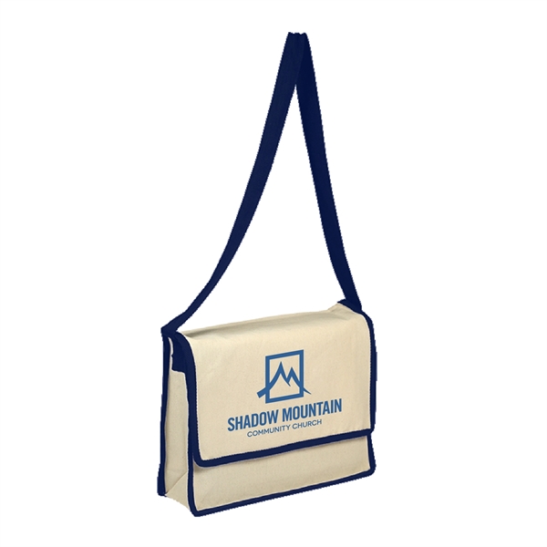 Canvas Massenger Bag With Colored Flap... from ASI 39820 Opusline (Benmex) / Opus Line