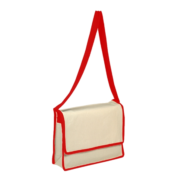 Canvas Massenger Bag With Colored Flap... from ASI 39820 Opusline (Benmex) / Opus Line