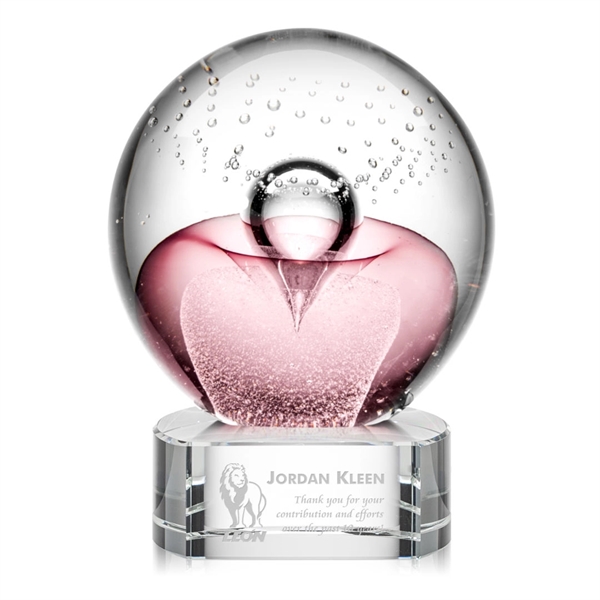 Hand blown work of art round award with a complimenting optical... from ASI 84592 St Regis Group / St Regis