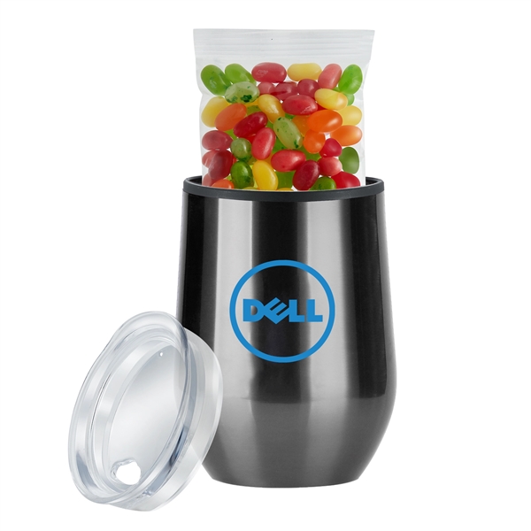 12 oz. Stemless Wine Tumbler Gift Sets Filled with Jelly BellyA®... from ASI 71685 Midnite Snax®