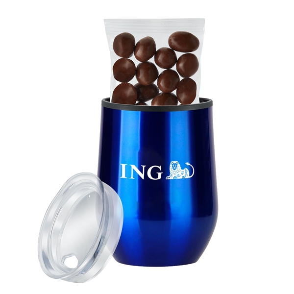 12 oz. Stemless Wine Tumbler Gift Sets Filled with Milk Chocolate... from ASI 71685 Midnite Snax®
