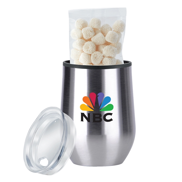 12 oz. Stemless Wine Tumbler Gift Sets Filled with Jelly BellyA®... from ASI 71685 Midnite Snax®