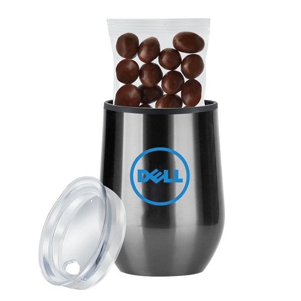 12 oz. Stemless Wine Tumbler Gift Sets Filled with Milk Chocolate... from ASI 71685 Midnite Snax®