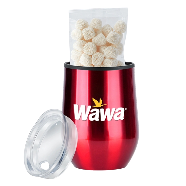 12 oz. Stemless Wine Tumbler Gift Sets Filled with Jelly BellyA®... from ASI 71685 Midnite Snax®