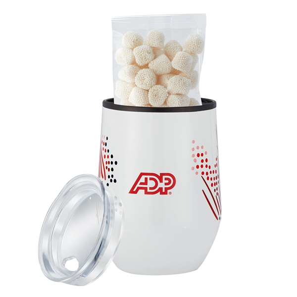 12 oz. Stemless Wine Tumbler Gift Sets Filled with Jelly BellyA®... from ASI 71685 Midnite Snax®
