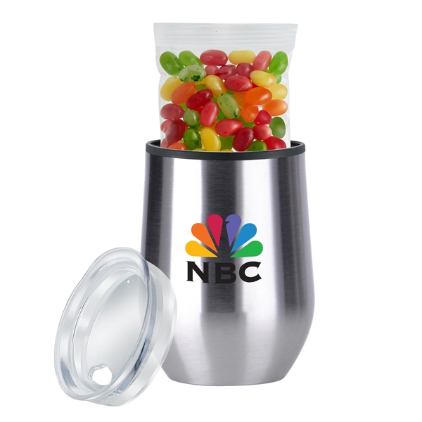 12 oz. Stemless Wine Tumbler Gift Sets Filled with Jelly BellyA®... from ASI 71685 Midnite Snax®