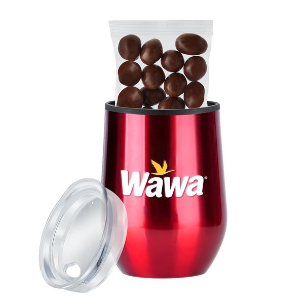 12 oz. Stemless Wine Tumbler Gift Sets Filled with Milk Chocolate... from ASI 71685 Midnite Snax®