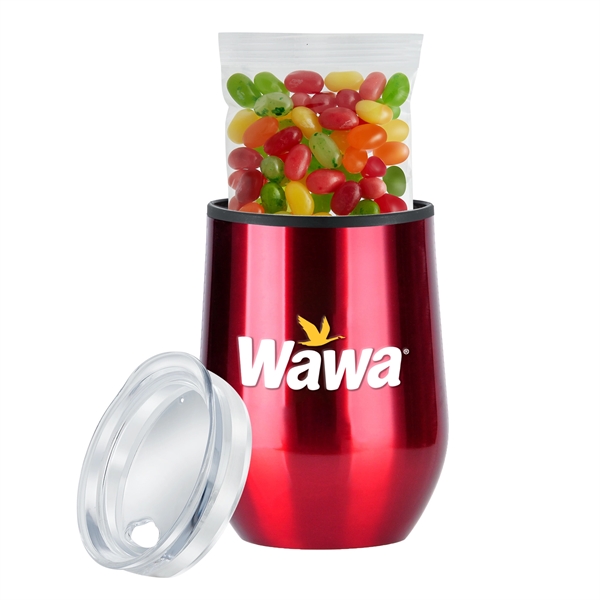 12 oz. Stemless Wine Tumbler Gift Sets Filled with Jelly BellyA®... from ASI 71685 Midnite Snax®