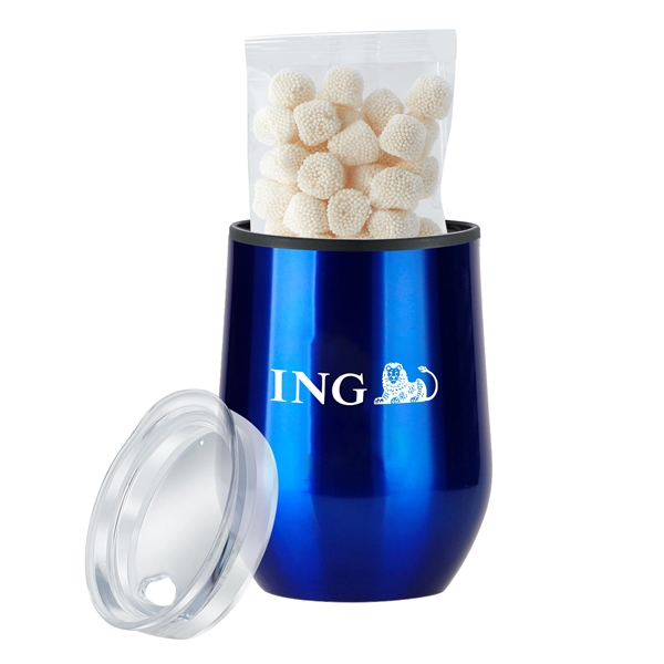 12 oz. Stemless Wine Tumbler Gift Sets Filled with Jelly BellyA®... from ASI 71685 Midnite Snax®