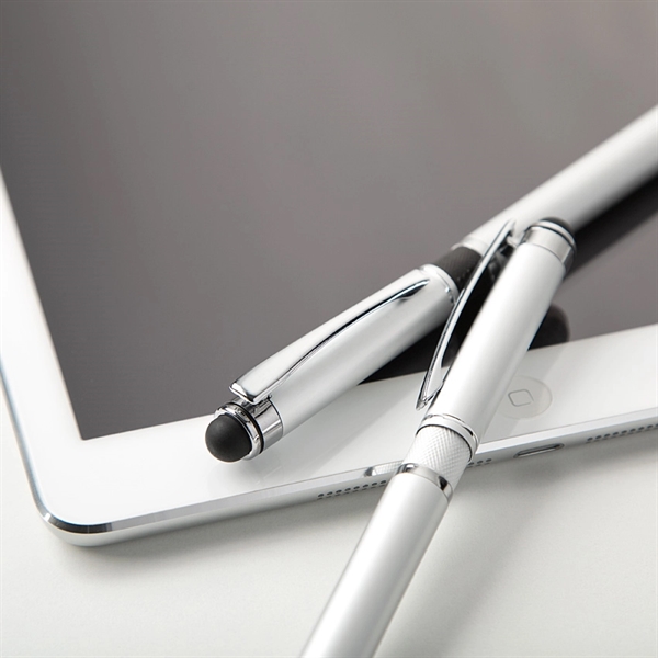 Click action aluminum anodized ballpoint pen in smooth silver color and... from ASI 68190 Lungsal / Lungsal