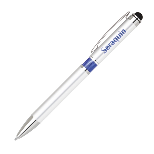 Click action aluminum anodized ballpoint pen in smooth silver color and... from ASI 68190 Lungsal / Lungsal