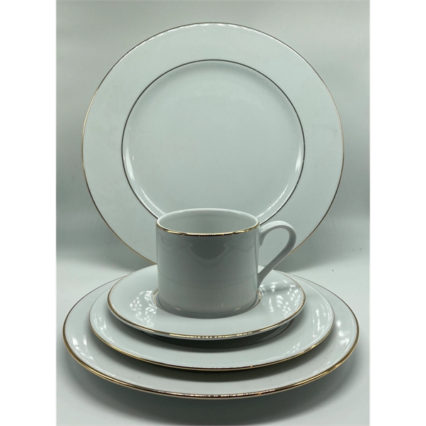5 piece place setting Double Gold Banded dinner, salad and bread... from ASI 68878 Mar's Line / Mar's Promotions / MAR's Line Mars China Collection