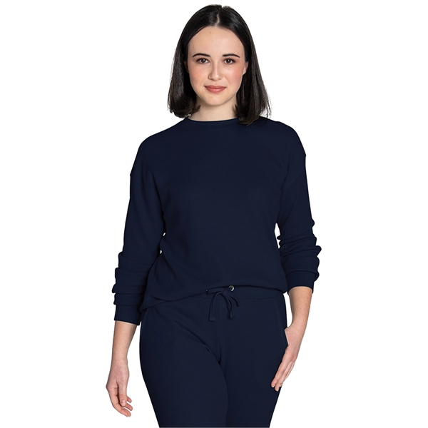 Made from cozy waffle knit, our unisex Waffle Crew Neck Sweatshirt... from ASI 44620 Charles River Apparel