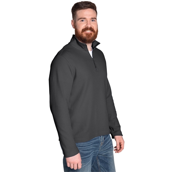 Our Men's Waffle Quarter Zip Pullover transitions easily from season to... from ASI 44620 Charles River Apparel