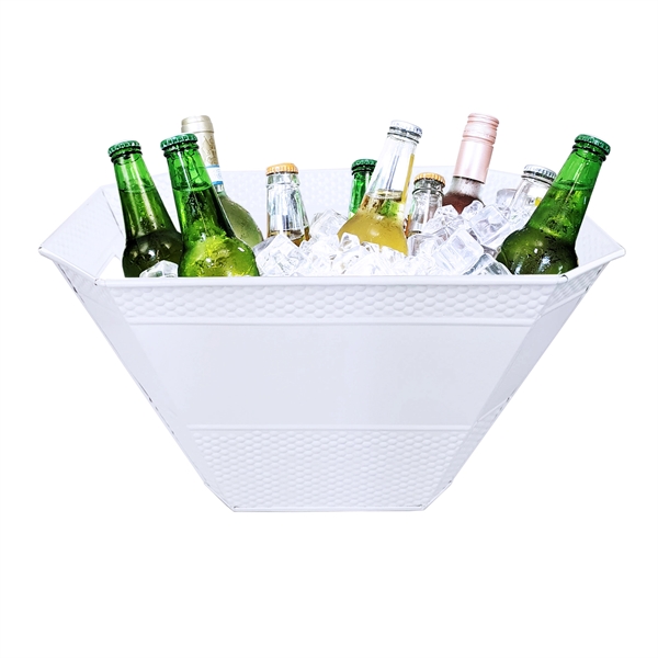 White, diamond shaped, hammered beverage tub with 10-qu capacity.  Durable,... from ASI 39839 BrekX