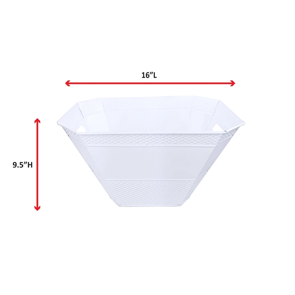 White, diamond shaped, hammered beverage tub with 10-qu capacity.  Durable,... from ASI 39839 BrekX