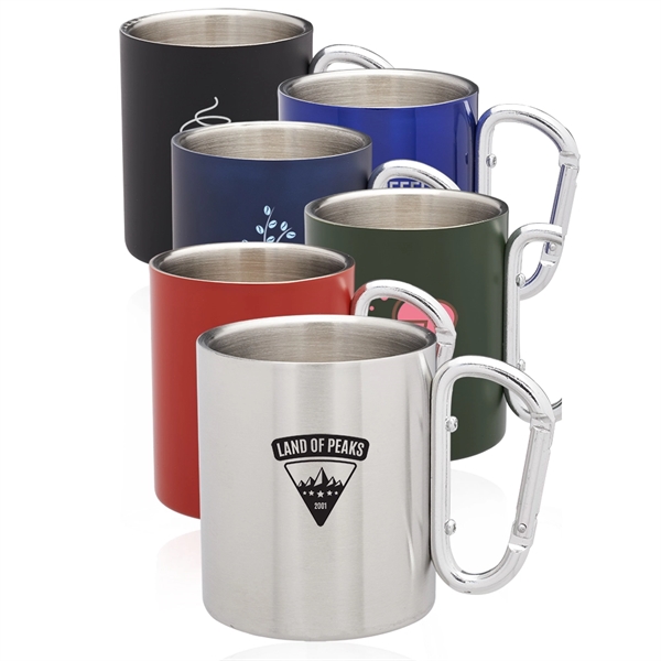 10 oz. carabiner handle stainless steel mug with double wall and... from ASI 39552 BEL Promo