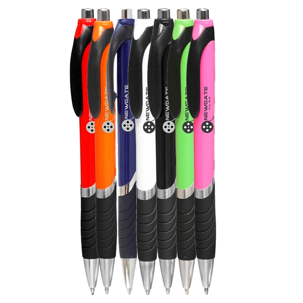 Ergonomically designed click-action ballpoint pen with rubber grip.... from ASI 39552 BEL Promo