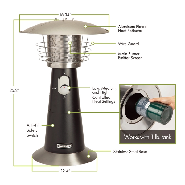 The Cuisinart Tabletop Patio Heater will be a stylish addition to... from ASI 56070 Gemline / Gemline®