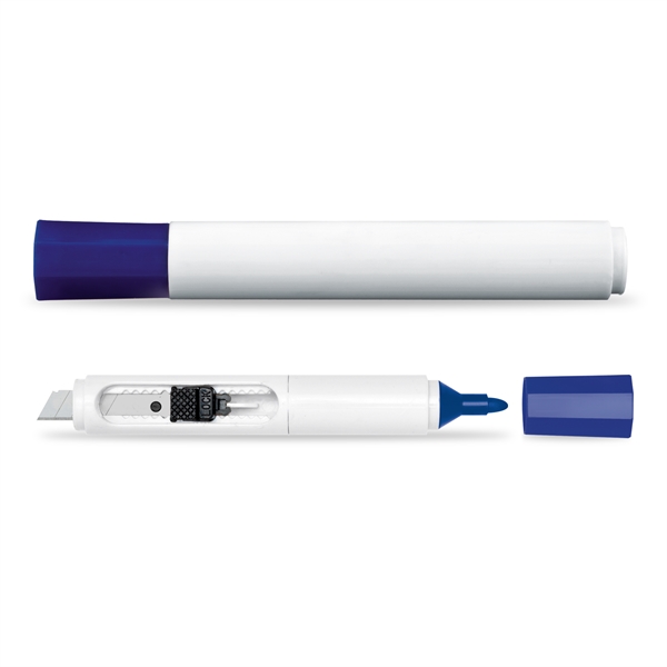 2-in-1 Marker/Cutter. Four section blade with locking slide, snap-off tool cap.... from ASI 34040 Alexander Mfg Co