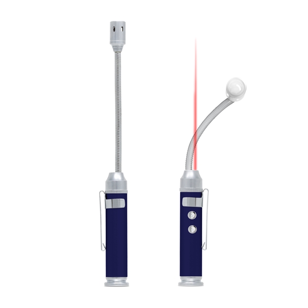 LED light with flexible neck, red laser in body.... from ASI 34040 Alexander Mfg Co