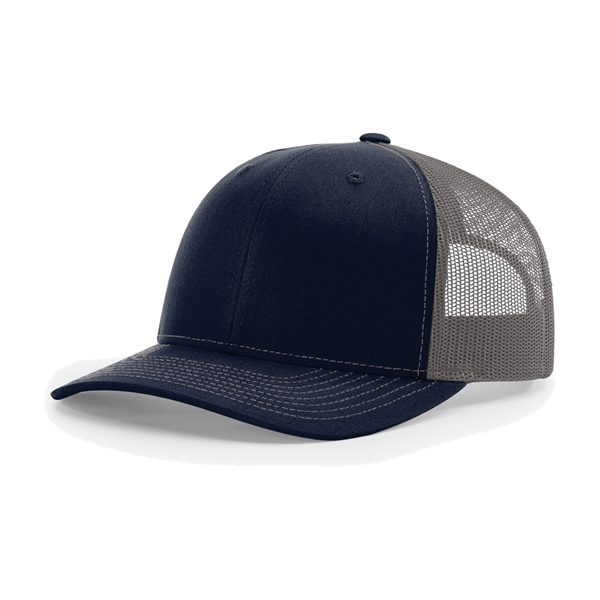Richardson 112 snapback six-panel cotton and polyester trucker cap with leatherette... from ASI 74601 Calico
