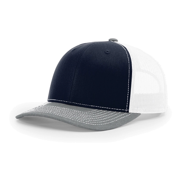 Richardson 112 snapback six-panel cotton and polyester trucker cap with leatherette... from ASI 74601 Calico