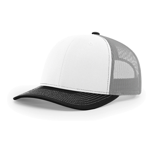 Richardson 112 snapback six-panel cotton and polyester trucker cap with leatherette... from ASI 74601 Calico