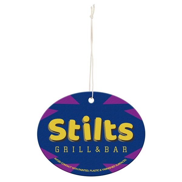 Full color air fresheners. Oval; maximum item size 3.5" x 5".... from ASI 56100 Gemini Ind Inc / Geminiline