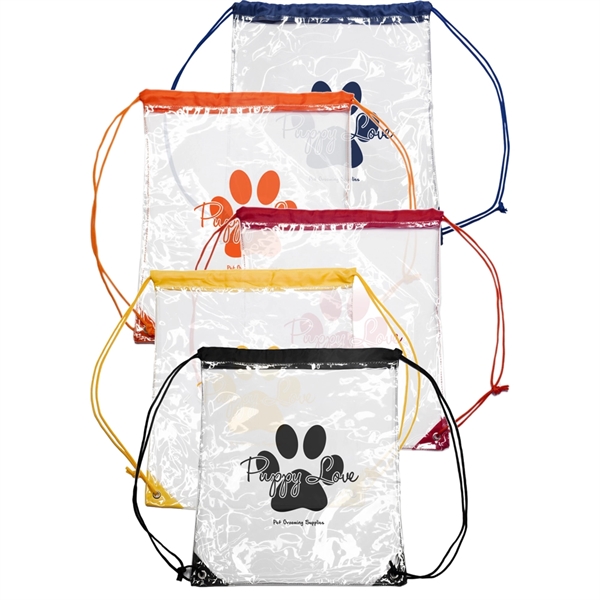 14" x 17" plastic drawstring bag with colored straps... from ASI 39552 BEL Promo