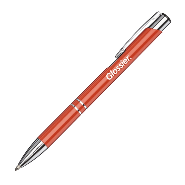 Aluminum click-action ballpoint pen with chrome trim.... from ASI 84592 St Regis Group