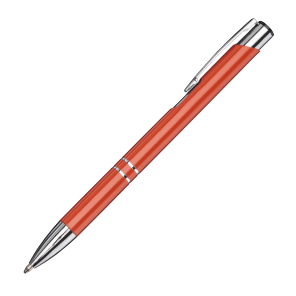 Aluminum click-action ballpoint pen with chrome trim.... from ASI 84592 St Regis Group