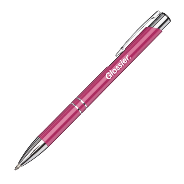 Aluminum click-action ballpoint pen with chrome trim.... from ASI 84592 St Regis Group