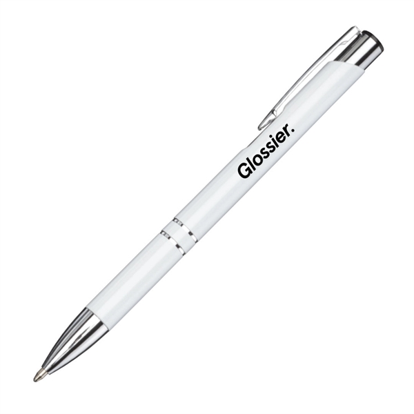 Aluminum click-action ballpoint pen with chrome trim.... from ASI 84592 St Regis Group