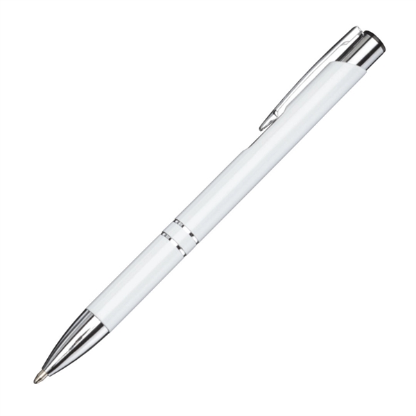 Aluminum click-action ballpoint pen with chrome trim.... from ASI 84592 St Regis Group
