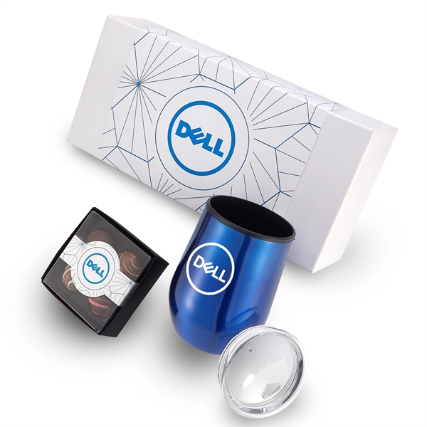 12 oz. Stemless Wine Tumbler and a 4 pack of Belgian... from ASI 71685 Midnite Snax® / Promo Revolution