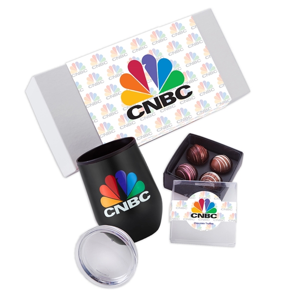 12 oz. Stemless Wine Tumbler and a 4 pack of Belgian... from ASI 71685 Midnite Snax® / Promo Revolution