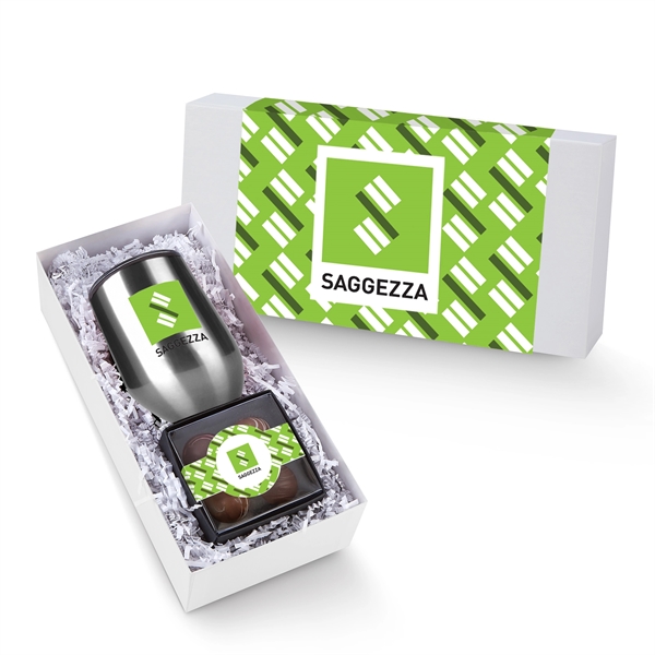 12 oz. Stemless Wine Tumbler and a 4 pack of Belgian... from ASI 71685 Midnite Snax® / Promo Revolution