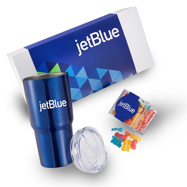 20 oz. stainless steel dual wall, vacuum insulated tumbler with 3.6... from ASI 71685 Midnite Snax® / Promo Revolution