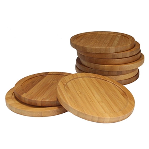 Eco friendly Bamboo wood coasters.... from ASI 85620 H M Schmidt Co Inc / Traveling Billboard