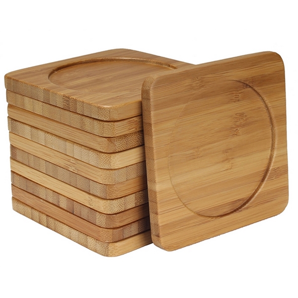 Eco friendly Bamboo wood coasters.... from ASI 85620 H M Schmidt Co Inc / Traveling Billboard